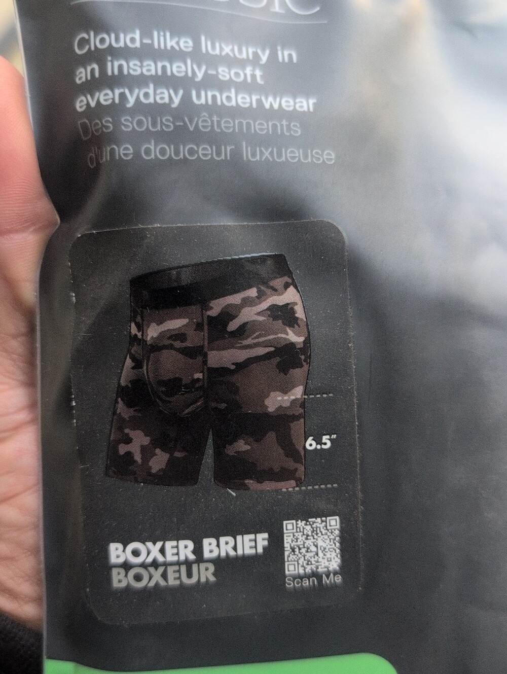 BN3TH Mens  Classic Icon Camo Covert Boxer Briefs - Black/Brown Size S NWT